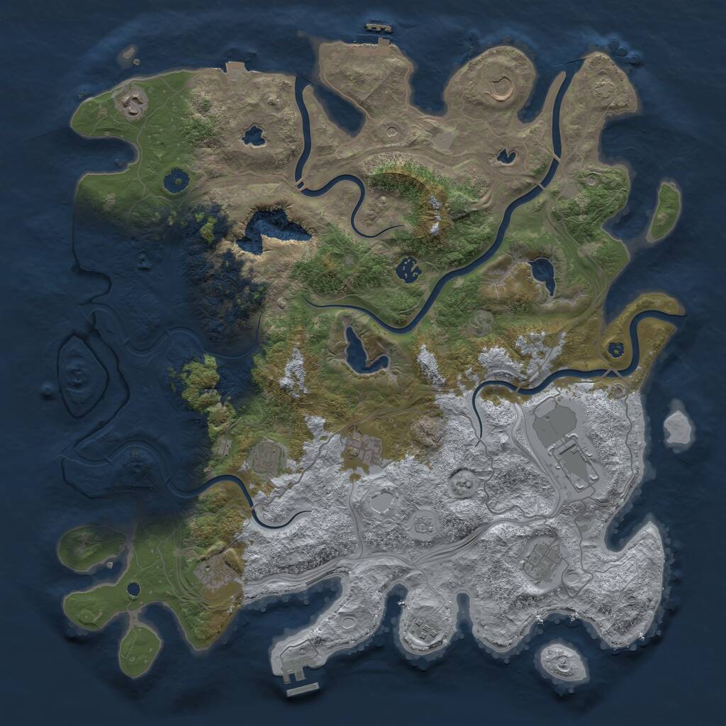 Rust Map: Procedural Map, Size: 4500, Seed: 61980, 15 Monuments