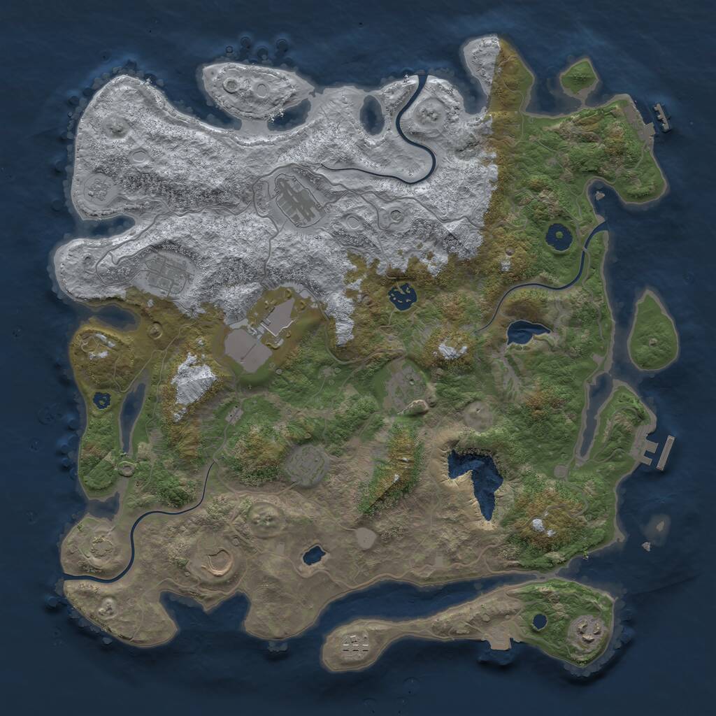 Rust Map: Procedural Map, Size: 4100, Seed: 53335870, 15 Monuments
