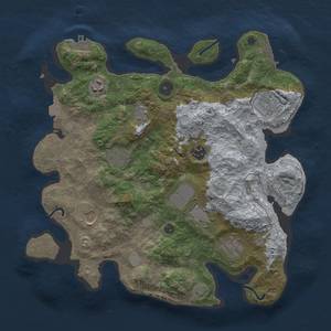 Thumbnail Rust Map: Procedural Map, Size: 3500, Seed: 2809, 16 Monuments