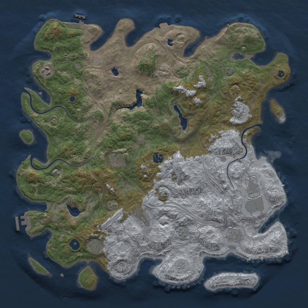Rust Map: Procedural Map, Size: 4500, Seed: 634898340, 15 Monuments