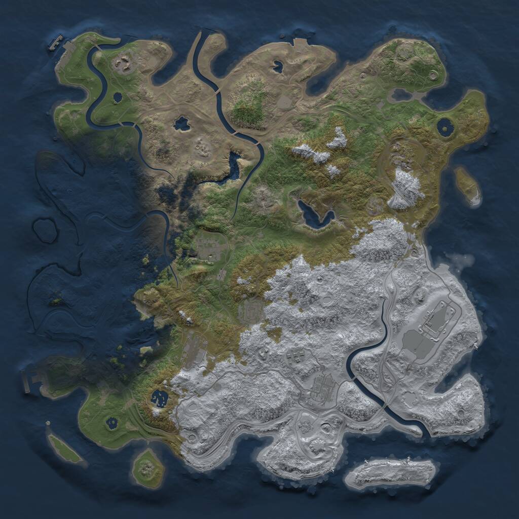 Rust Map: Procedural Map, Size: 4500, Seed: 634898340, 15 Monuments