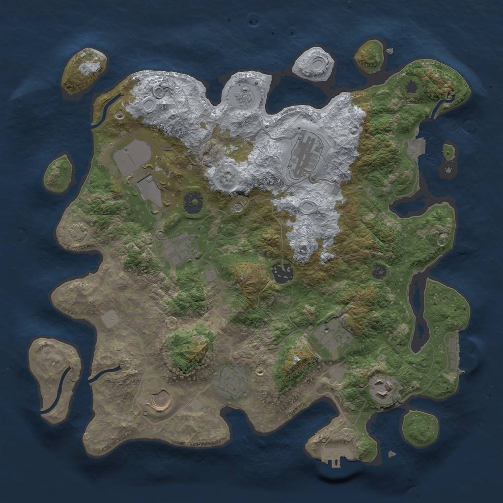 Rust Map: Procedural Map, Size: 3500, Seed: 315945206, 16 Monuments