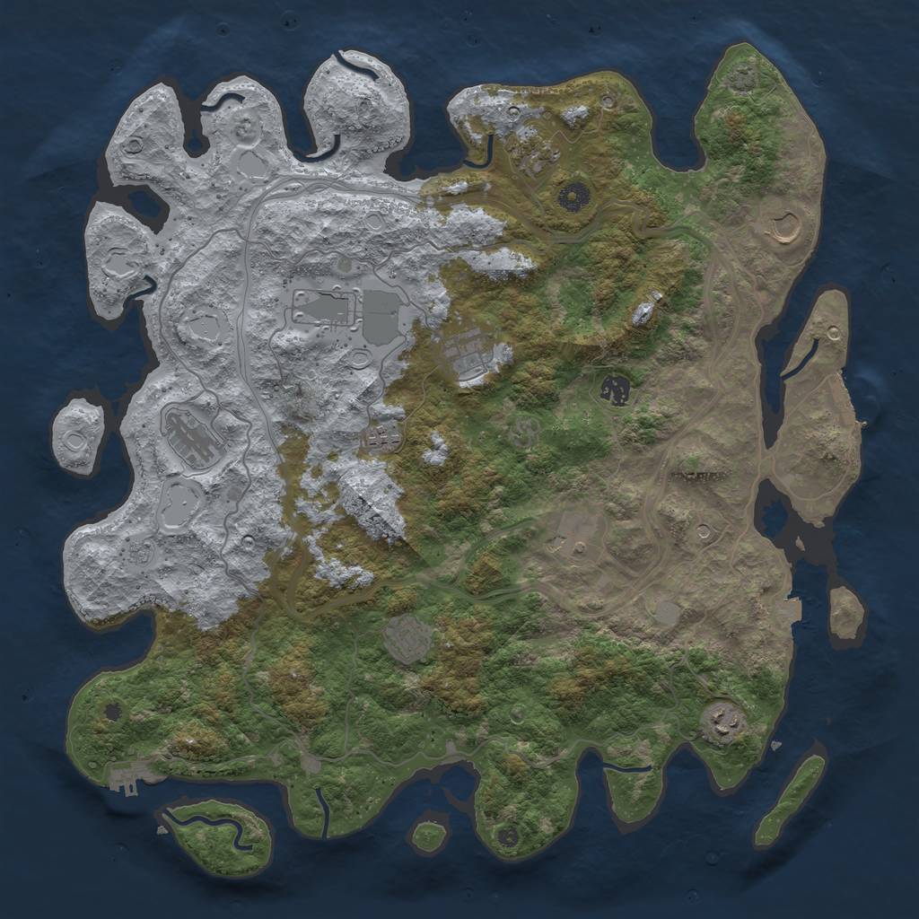 Rust Map: Procedural Map, Size: 4500, Seed: 2071977, 18 Monuments