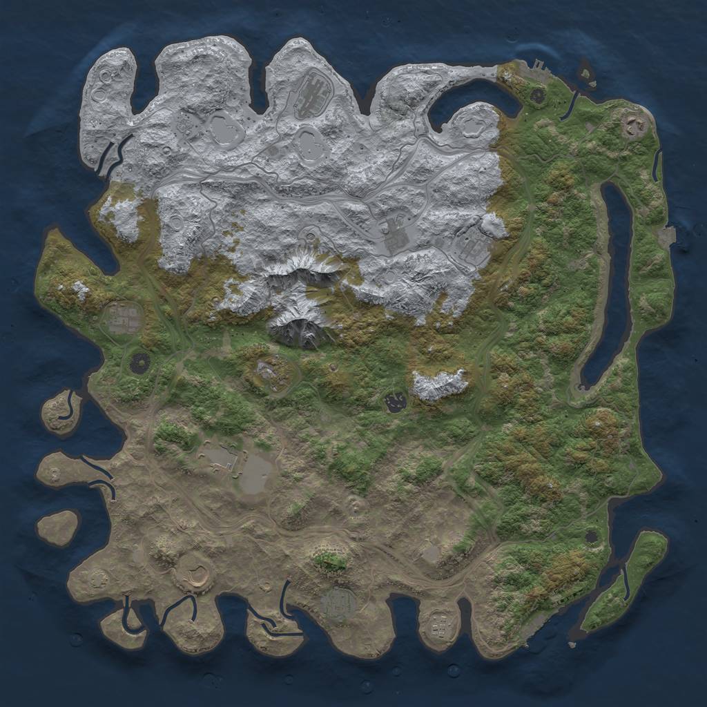 Rust Map: Procedural Map, Size: 5000, Seed: 793891911, 19 Monuments