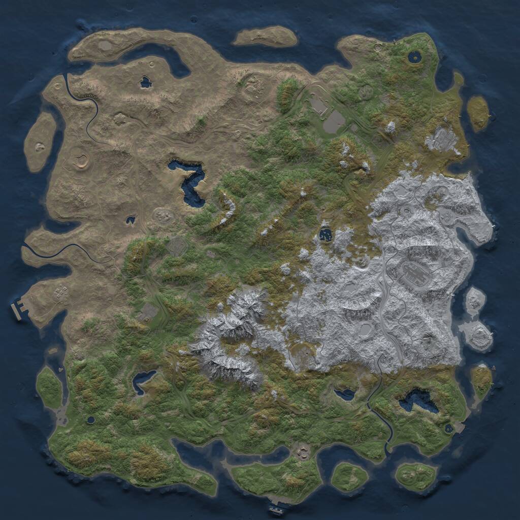 Rust Map: Procedural Map, Size: 6000, Seed: 1435638390, 17 Monuments