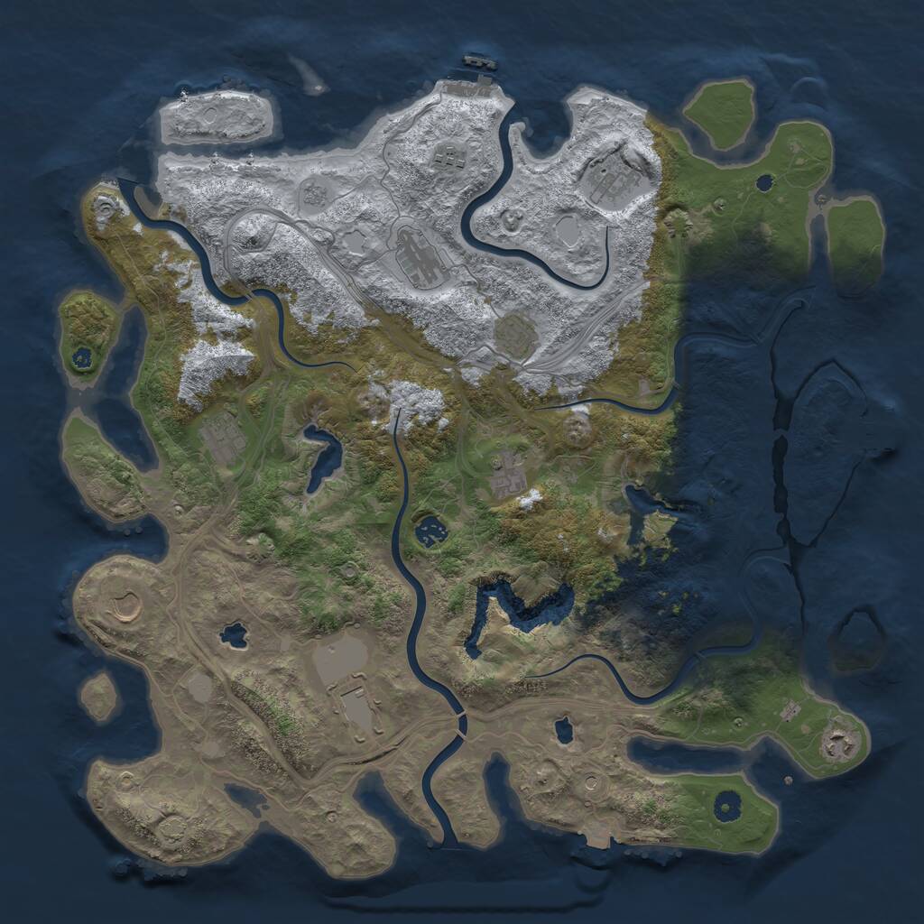 Rust Map: Procedural Map, Size: 4610, Seed: 22000021, 16 Monuments