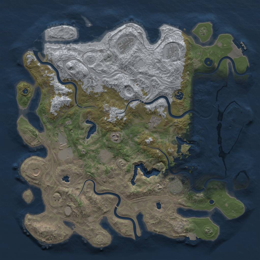 Rust Map: Procedural Map, Size: 4610, Seed: 22000021, 17 Monuments