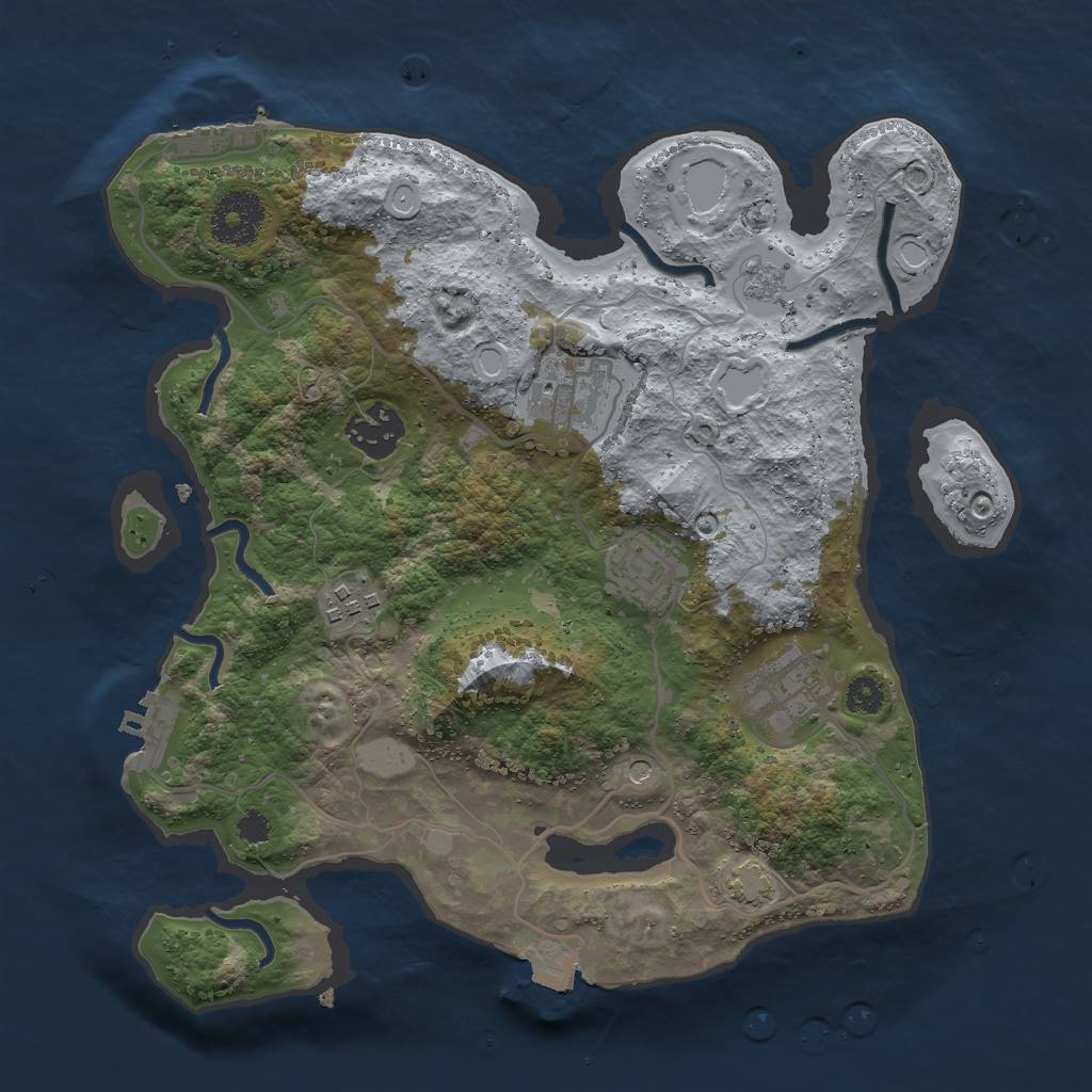 Rust Map: Procedural Map, Size: 3000, Seed: 252478712, 13 Monuments