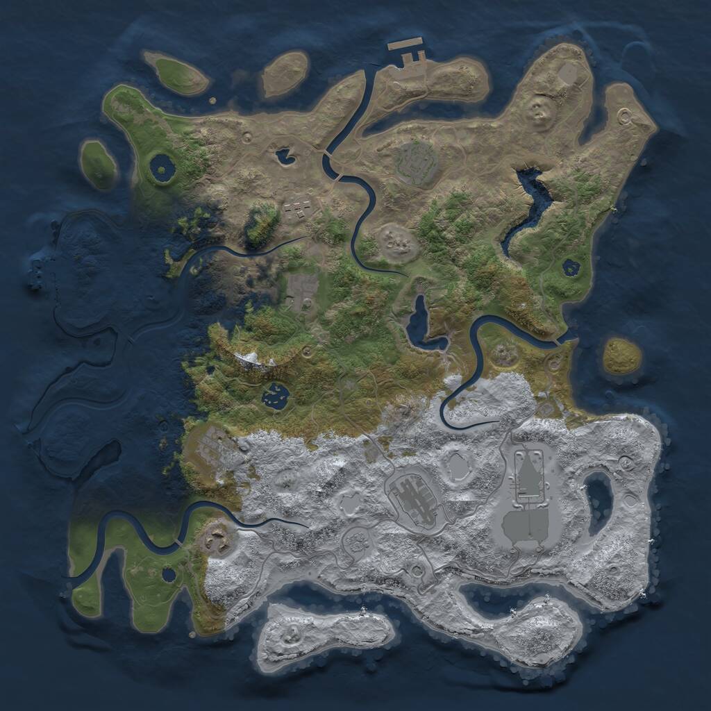 Rust Map: Procedural Map, Size: 4100, Seed: 12671478, 14 Monuments