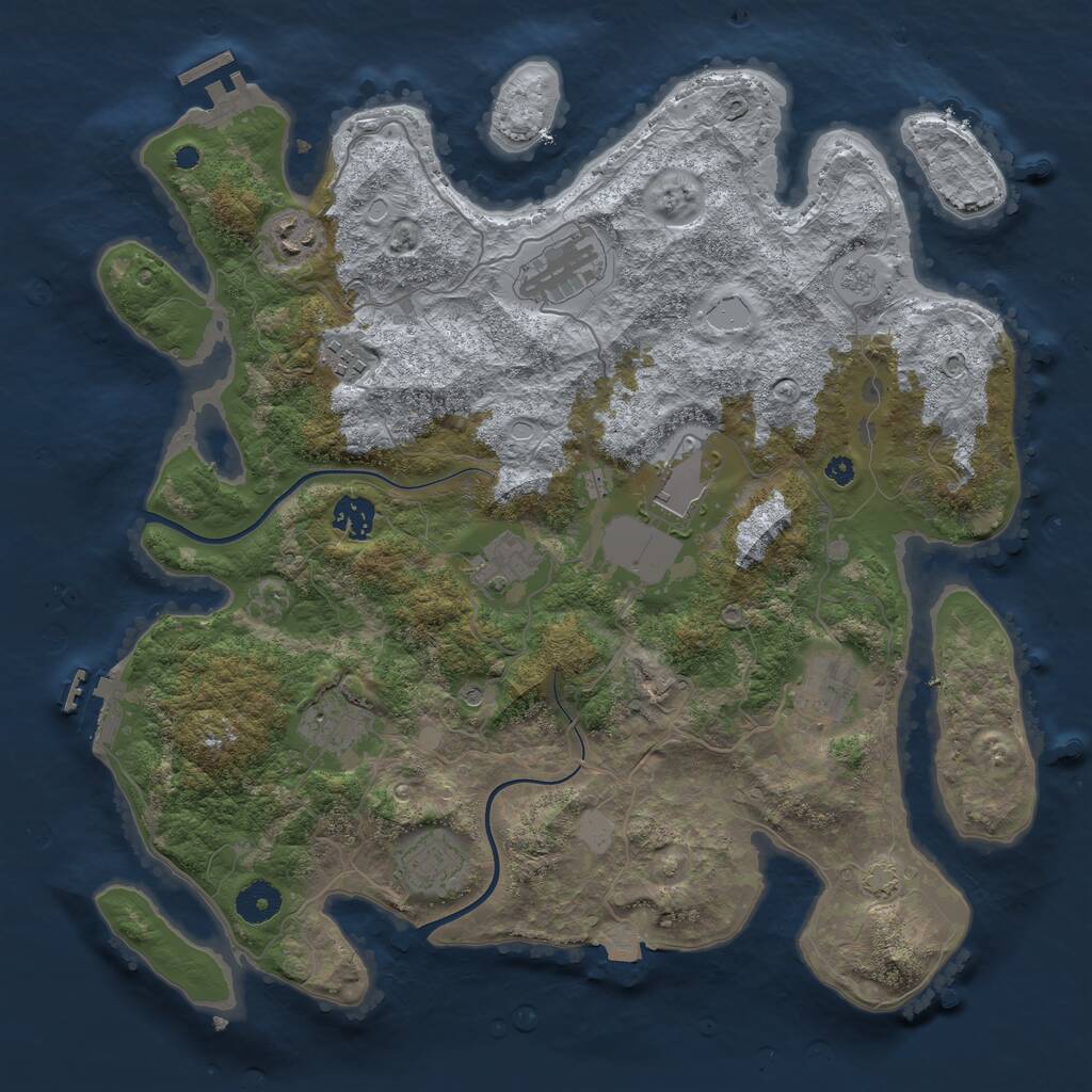 Rust Map: Procedural Map, Size: 3800, Seed: 73687958, 15 Monuments