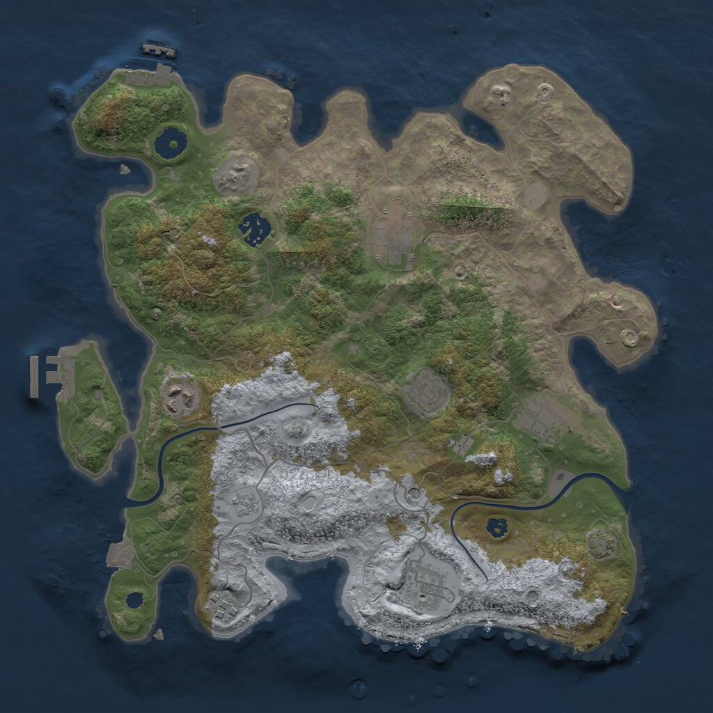 Rust Map: Procedural Map, Size: 3450, Seed: 99113112, 13 Monuments