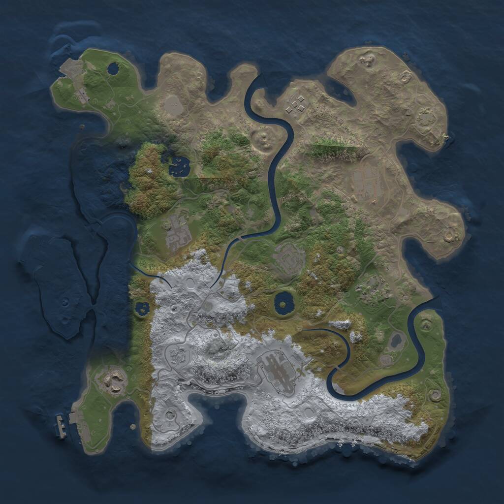 Rust Map: Procedural Map, Size: 3450, Seed: 99113112, 14 Monuments