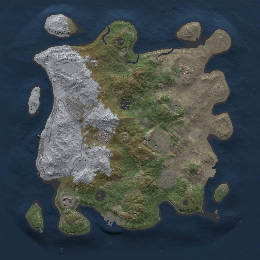 Rust Map: Procedural Map, Size: 3400, Seed: 7830497, 15 Monuments