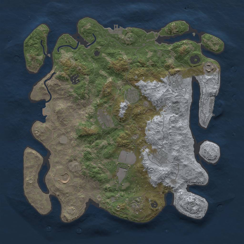 Rust Map: Procedural Map, Size: 3700, Seed: 75503148, 18 Monuments