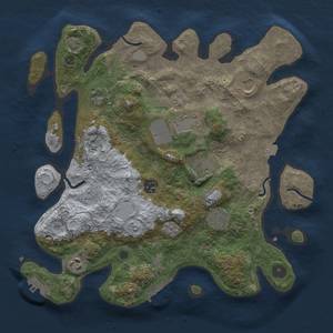 Thumbnail Rust Map: Procedural Map, Size: 3500, Seed: 2010487763, 16 Monuments