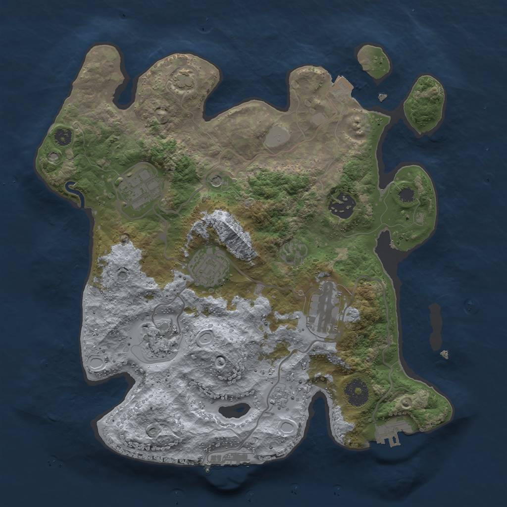 Rust Map: Procedural Map, Size: 3000, Seed: 1957767280, 13 Monuments