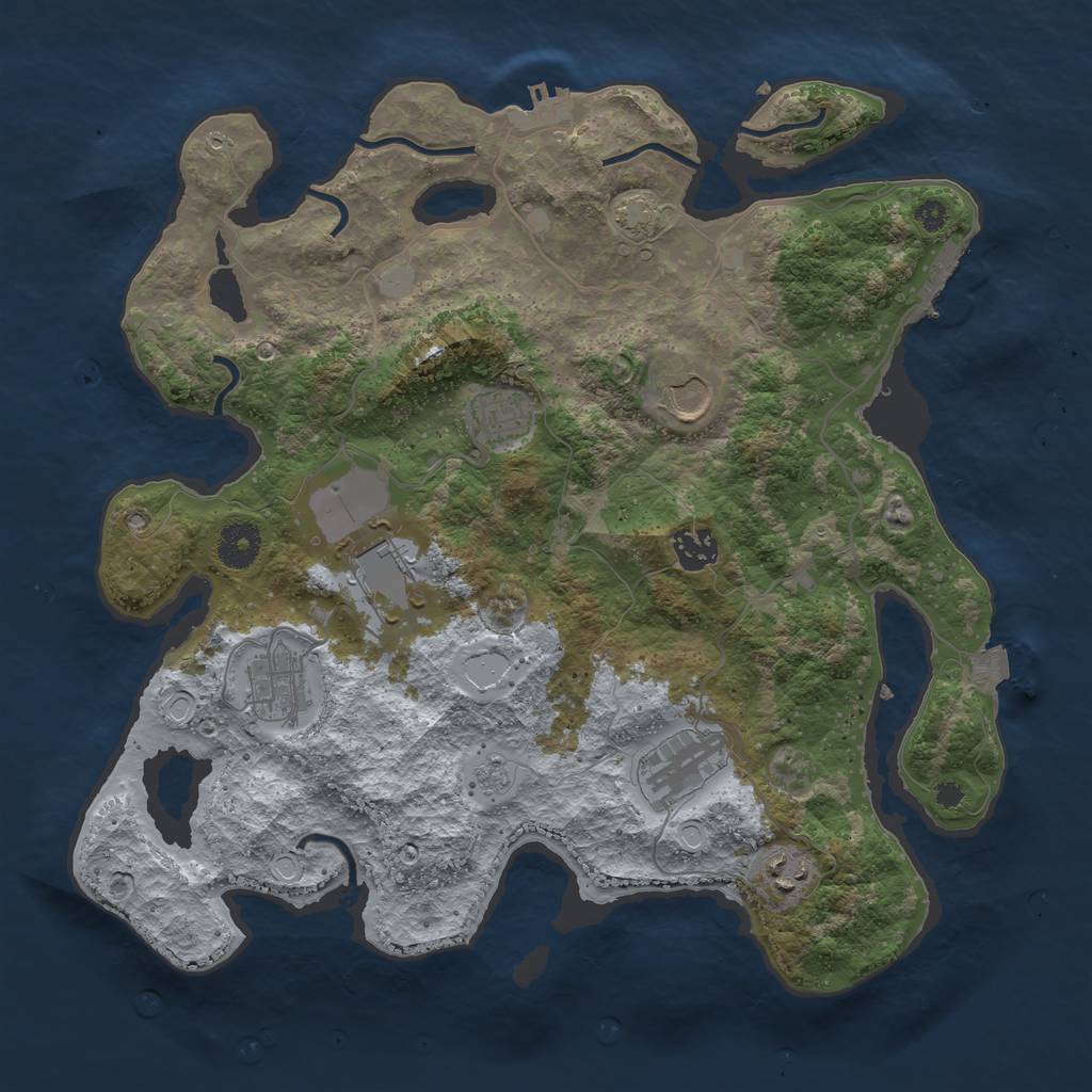 Rust Map: Procedural Map, Size: 3650, Seed: 63230138, 14 Monuments