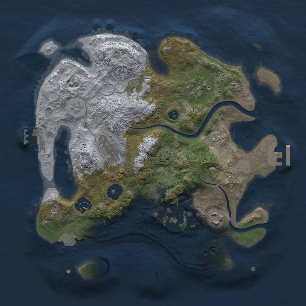 Rust Map: Procedural Map, Size: 3000, Seed: 559601537, 12 Monuments