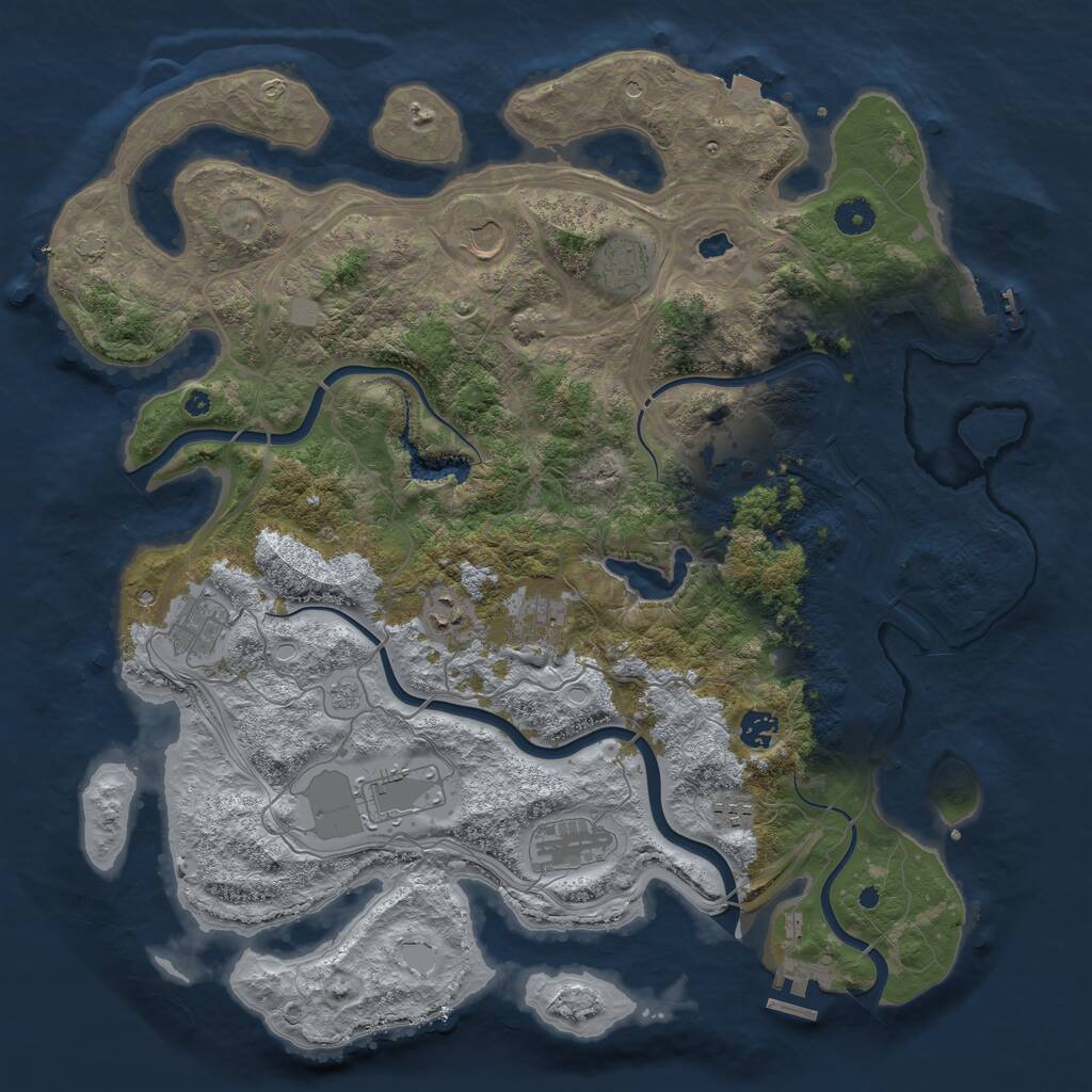 Rust Map: Procedural Map, Size: 4300, Seed: 474764, 16 Monuments