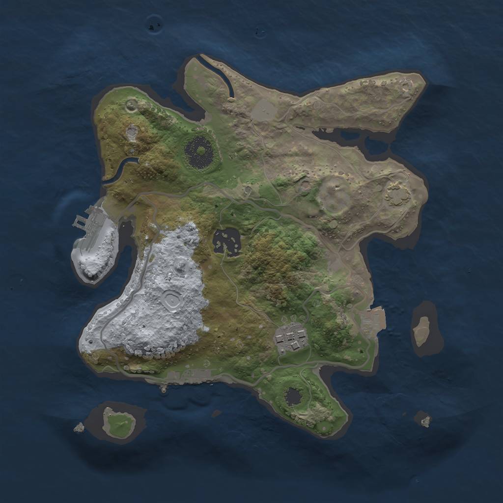 Rust Map: Procedural Map, Size: 2500, Seed: 1446962315, 8 Monuments