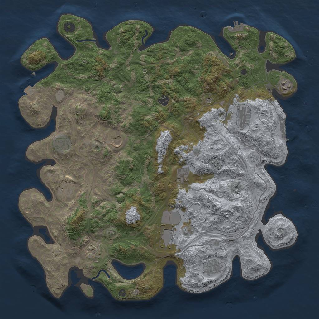 Rust Map: Procedural Map, Size: 4400, Seed: 20125172, 19 Monuments