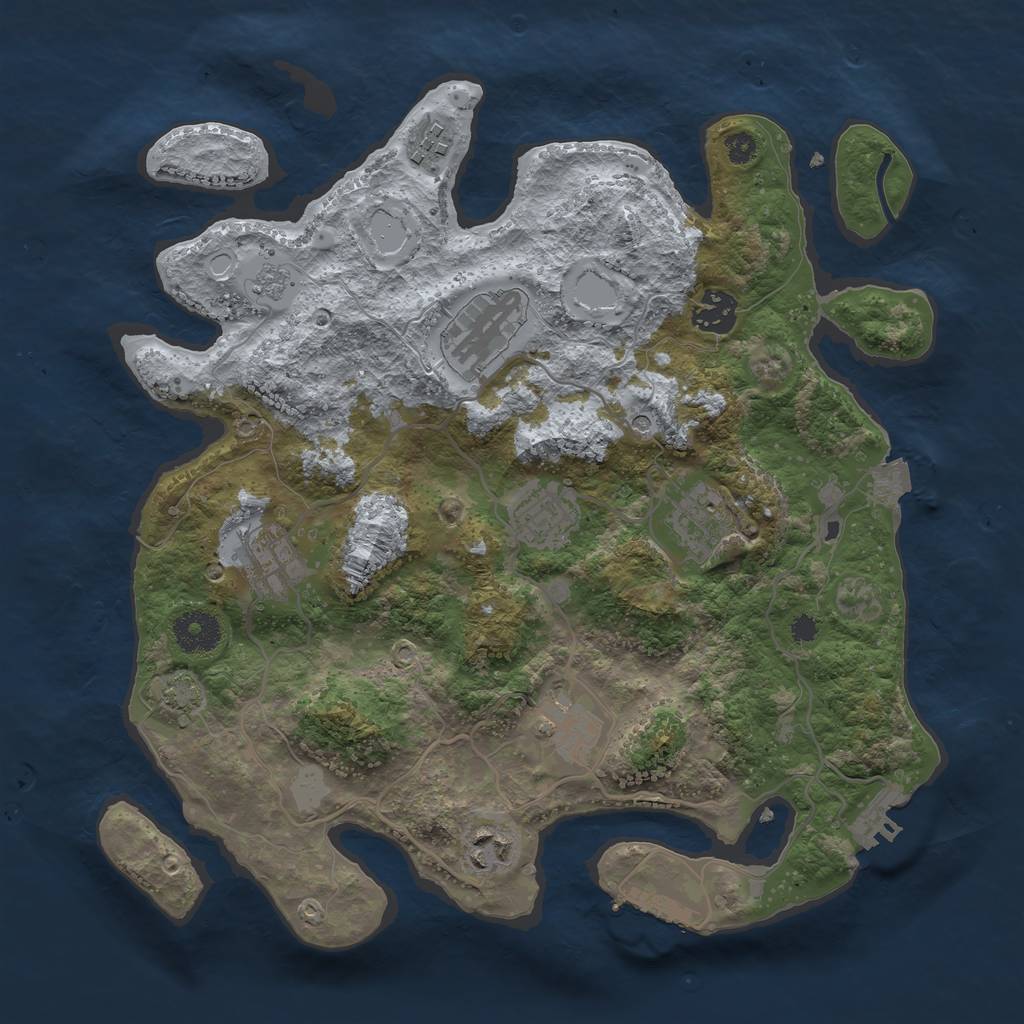 Rust Map: Procedural Map, Size: 3400, Seed: 10346814, 16 Monuments