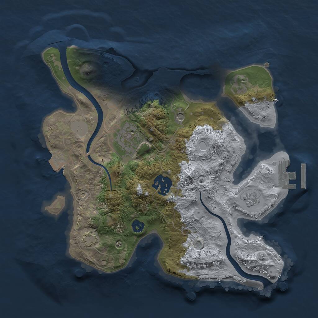Rust Map: Procedural Map, Size: 2500, Seed: 437879067, 7 Monuments