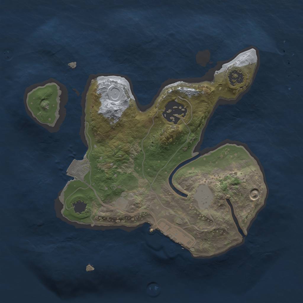 Rust Map: Procedural Map, Size: 2000, Seed: 1382276083, 5 Monuments