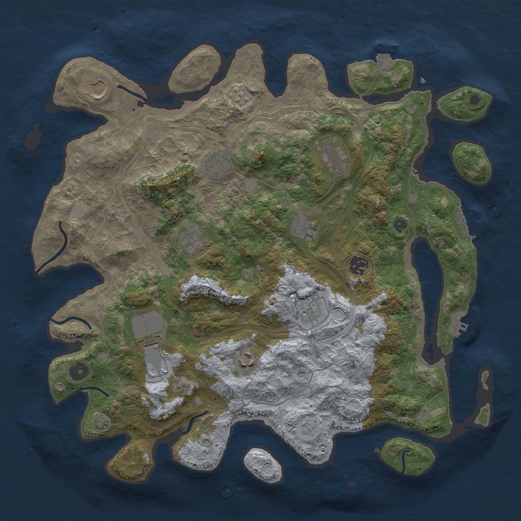 Rust Map: Procedural Map, Size: 4250, Seed: 1075650968, 18 Monuments