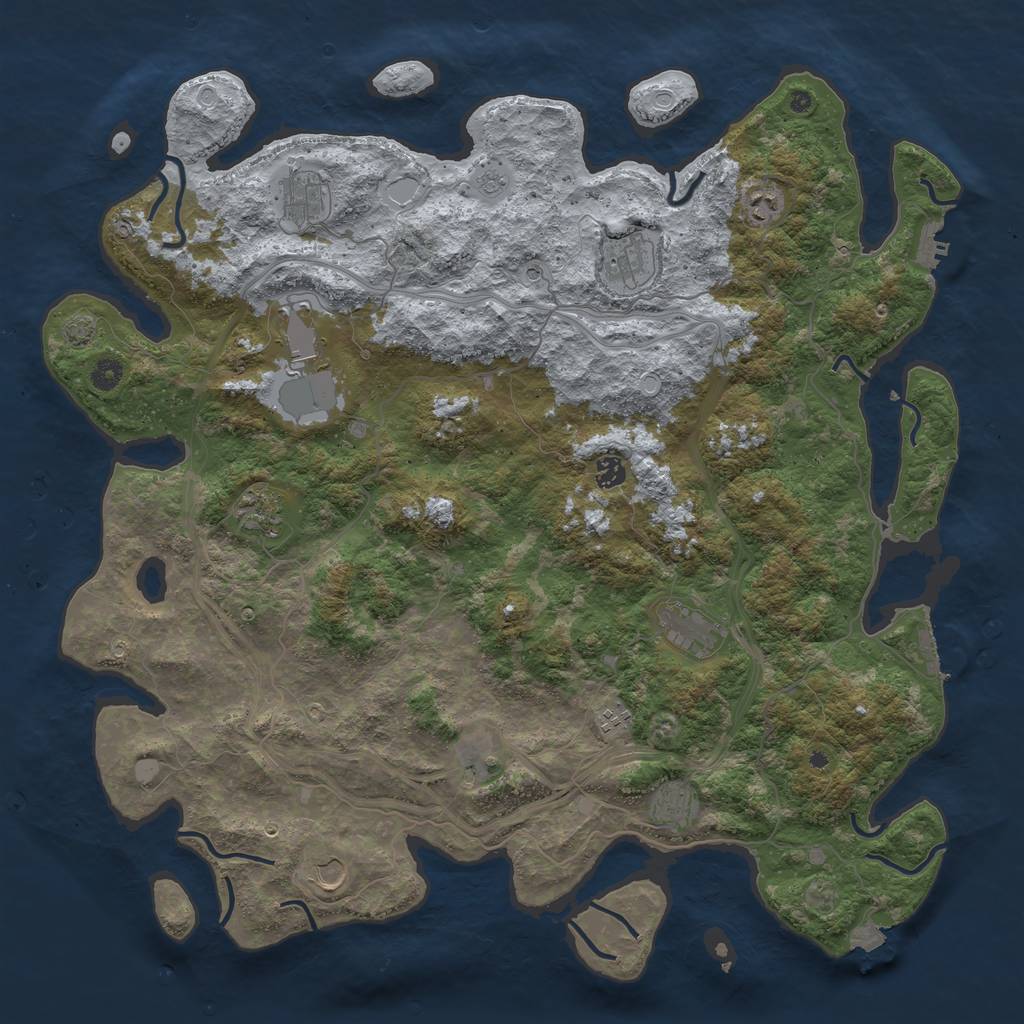 Rust Map: Procedural Map, Size: 4800, Seed: 936827882, 19 Monuments