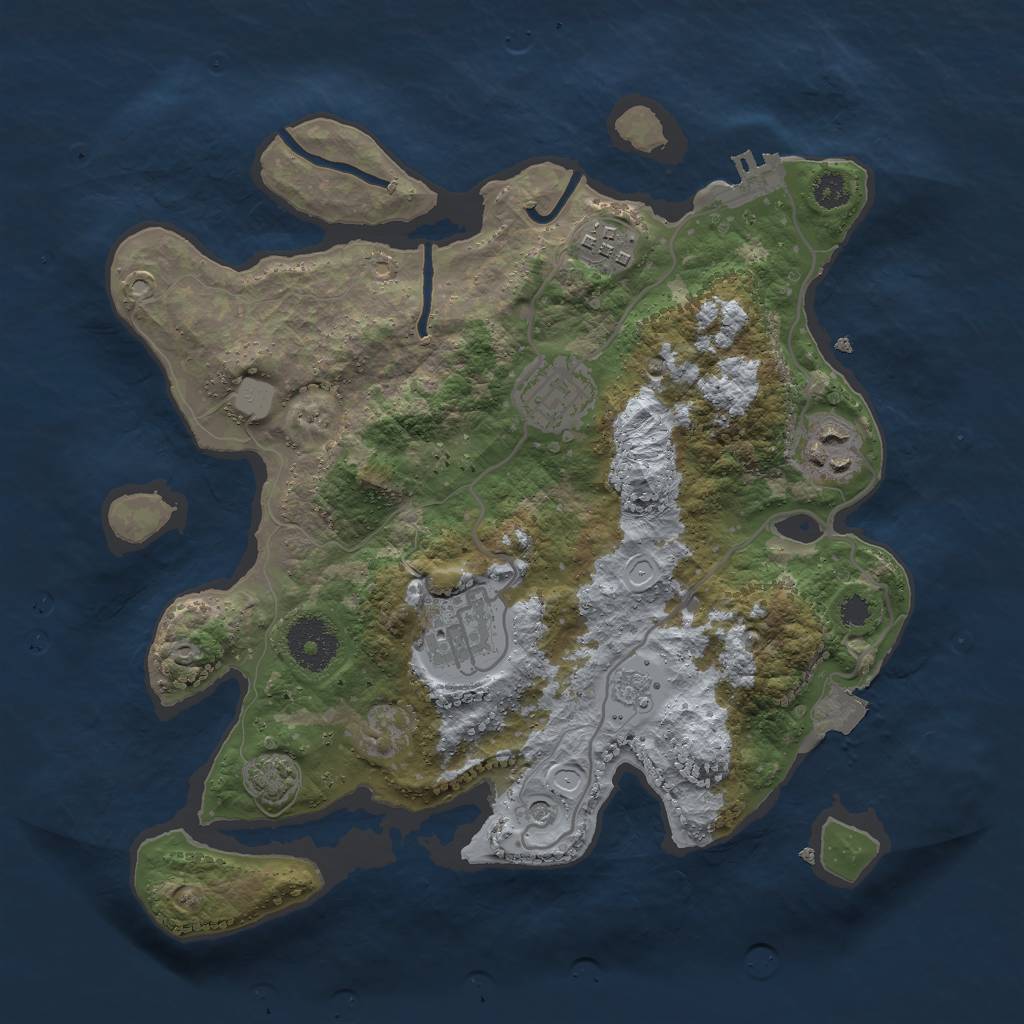 Rust Map: Procedural Map, Size: 3000, Seed: 3015876, 11 Monuments