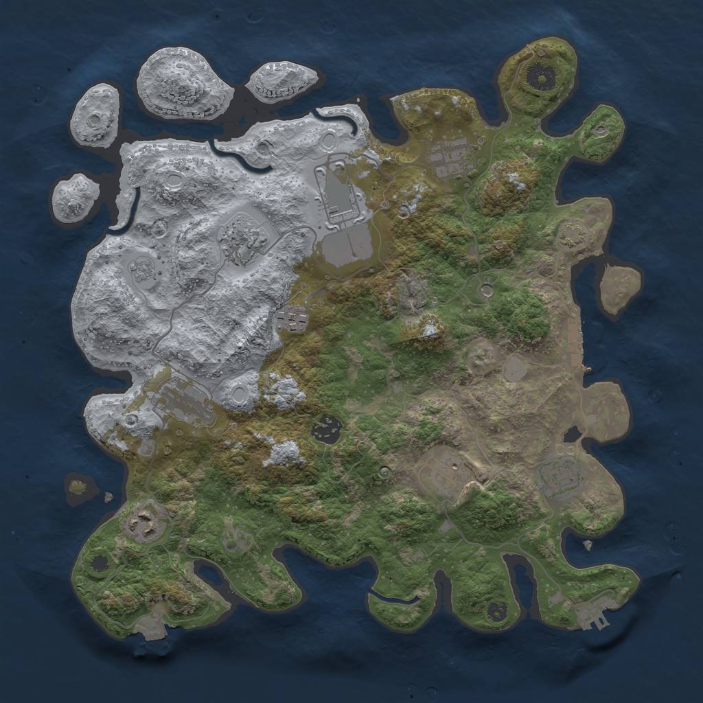 Rust Map: Procedural Map, Size: 3600, Seed: 17561364, 17 Monuments