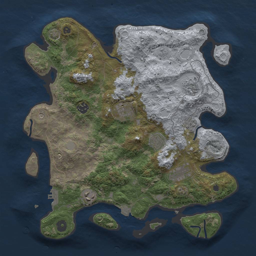 Rust Map: Procedural Map, Size: 3450, Seed: 8896715, 14 Monuments