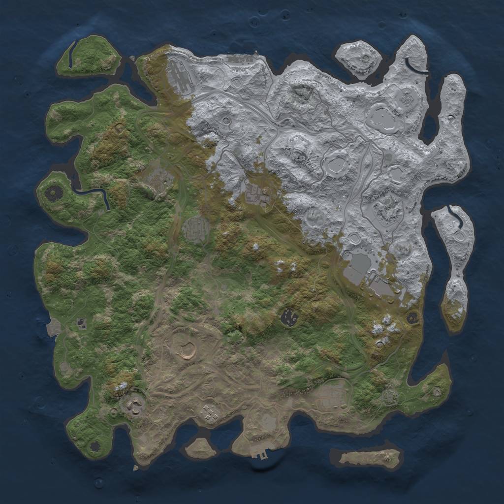 Rust Map: Procedural Map, Size: 4400, Seed: 90839931, 19 Monuments