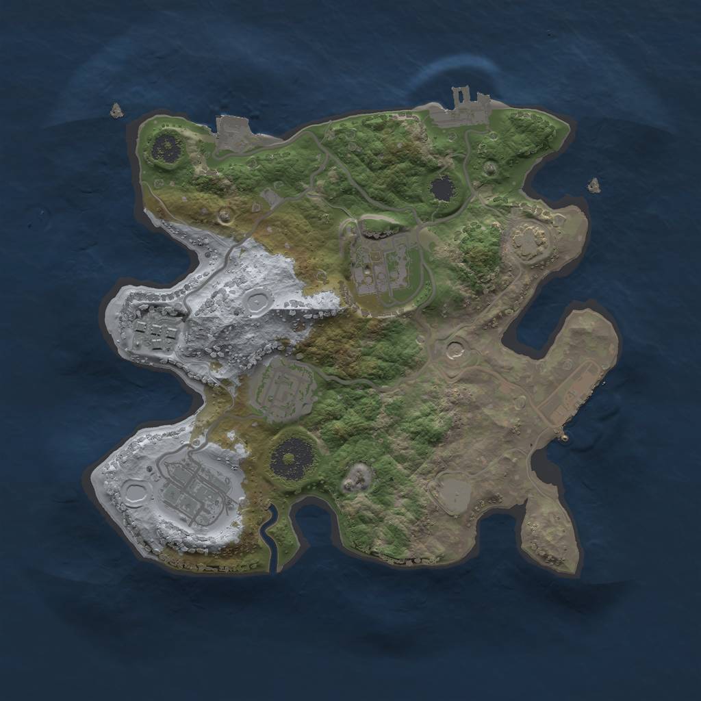 Rust Map: Procedural Map, Size: 2500, Seed: 651436, 11 Monuments