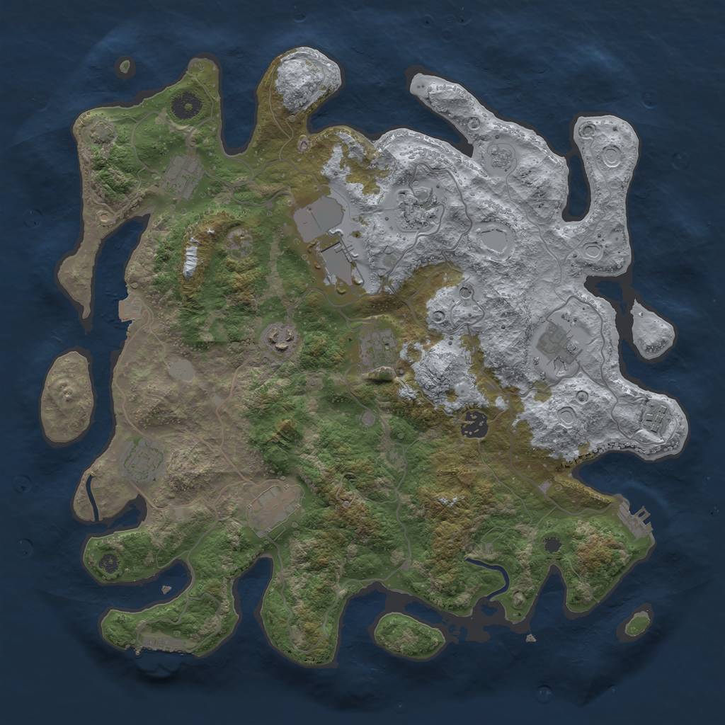 Rust Map: Procedural Map, Size: 3900, Seed: 1156, 18 Monuments