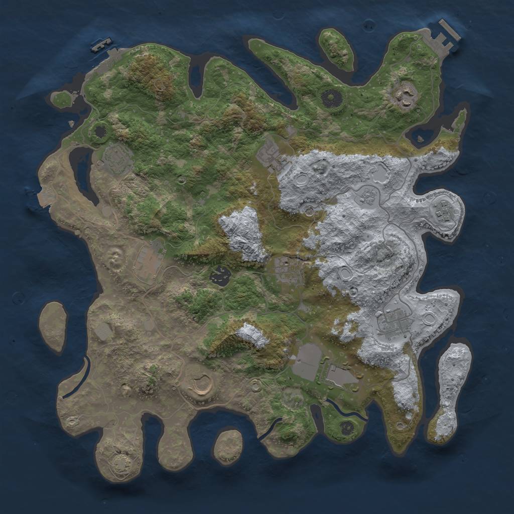 Rust Map: Procedural Map, Size: 3800, Seed: 149981919, 18 Monuments