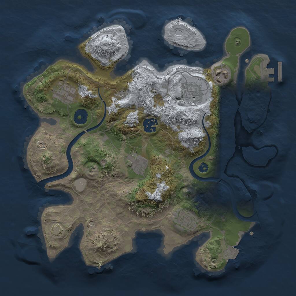 Rust Map: Procedural Map, Size: 3000, Seed: 1483228073, 10 Monuments