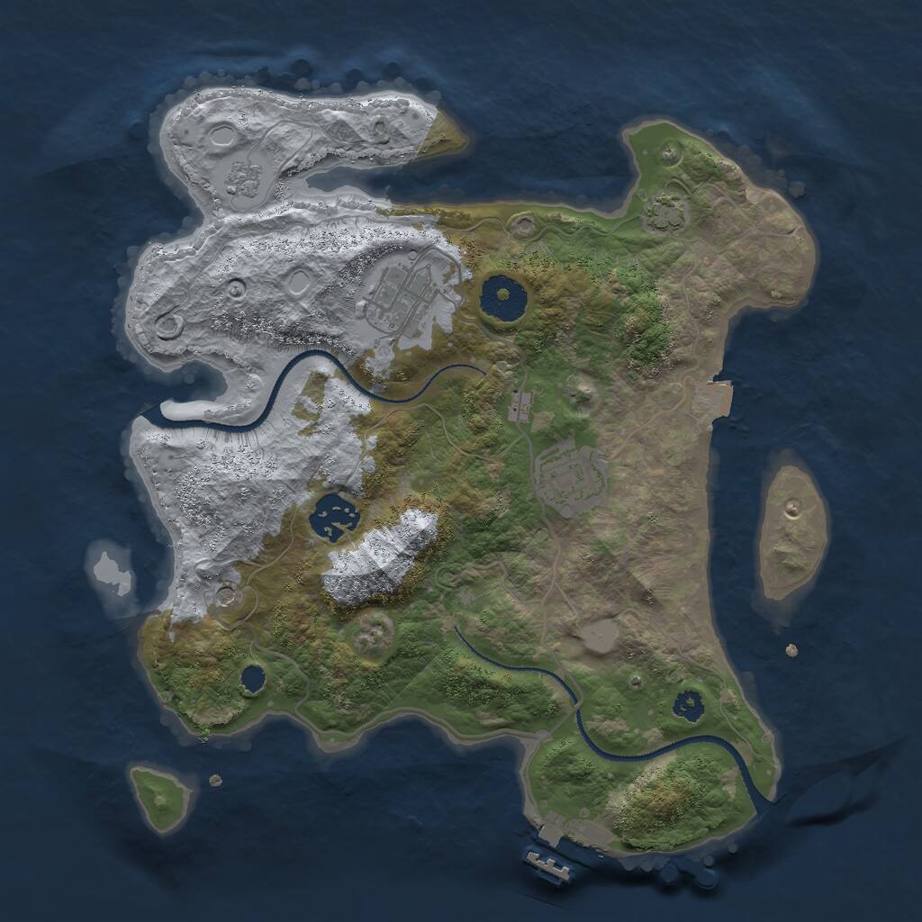 Rust Map: Procedural Map, Size: 3000, Seed: 119160905, 8 Monuments