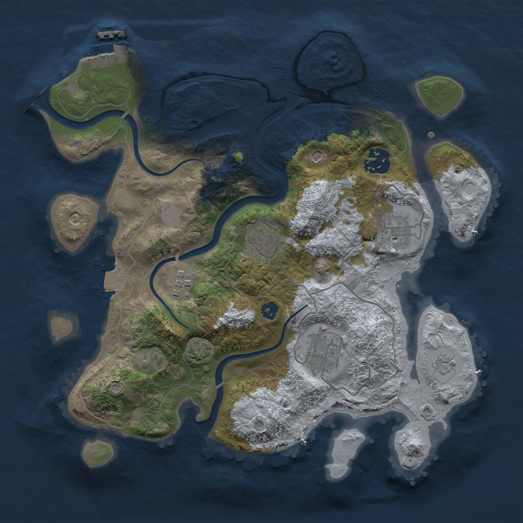 Rust Map: Procedural Map, Size: 3000, Seed: 546540, 10 Monuments