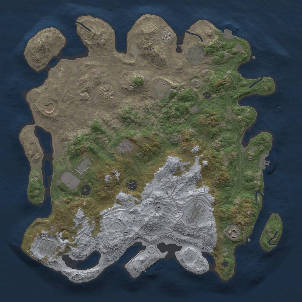 Rust Map: Procedural Map, Size: 4250, Seed: 600334121, 19 Monuments