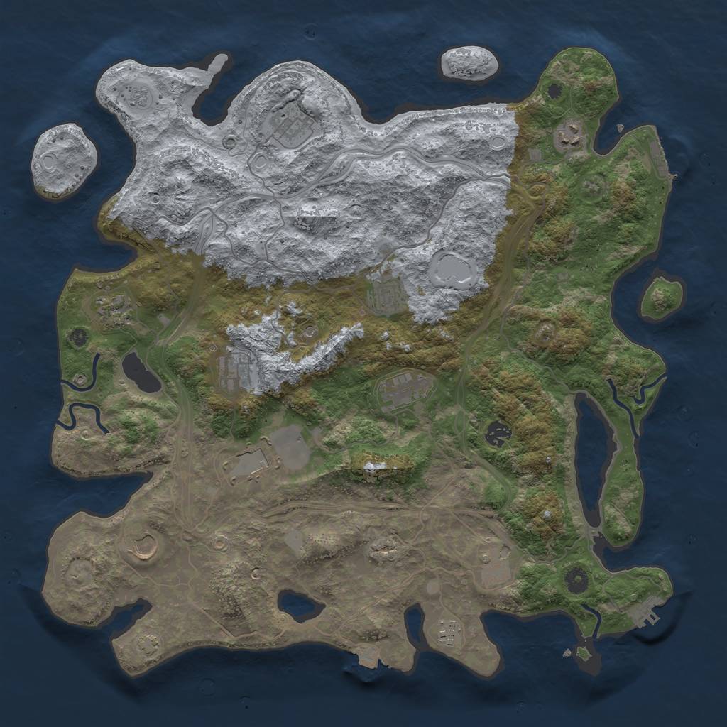 Rust Map: Procedural Map, Size: 4367, Seed: 1786279322, 19 Monuments