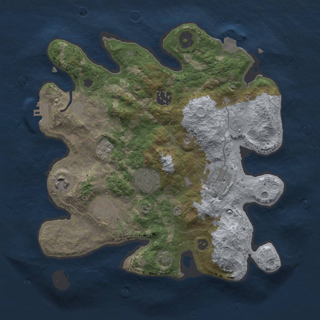 Rust Map: Procedural Map, Size: 3000, Seed: 314580034, 13 Monuments