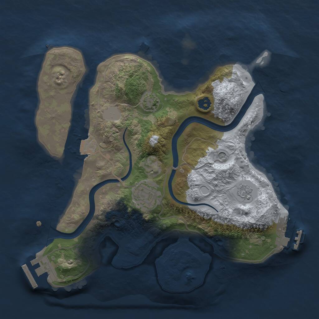 Rust Map: Procedural Map, Size: 2500, Seed: 1151918370, 7 Monuments