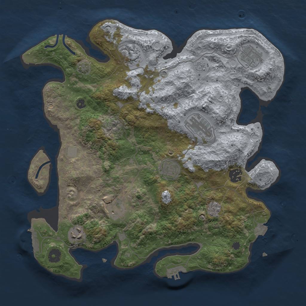 Rust Map: Procedural Map, Size: 3400, Seed: 12022712, 15 Monuments