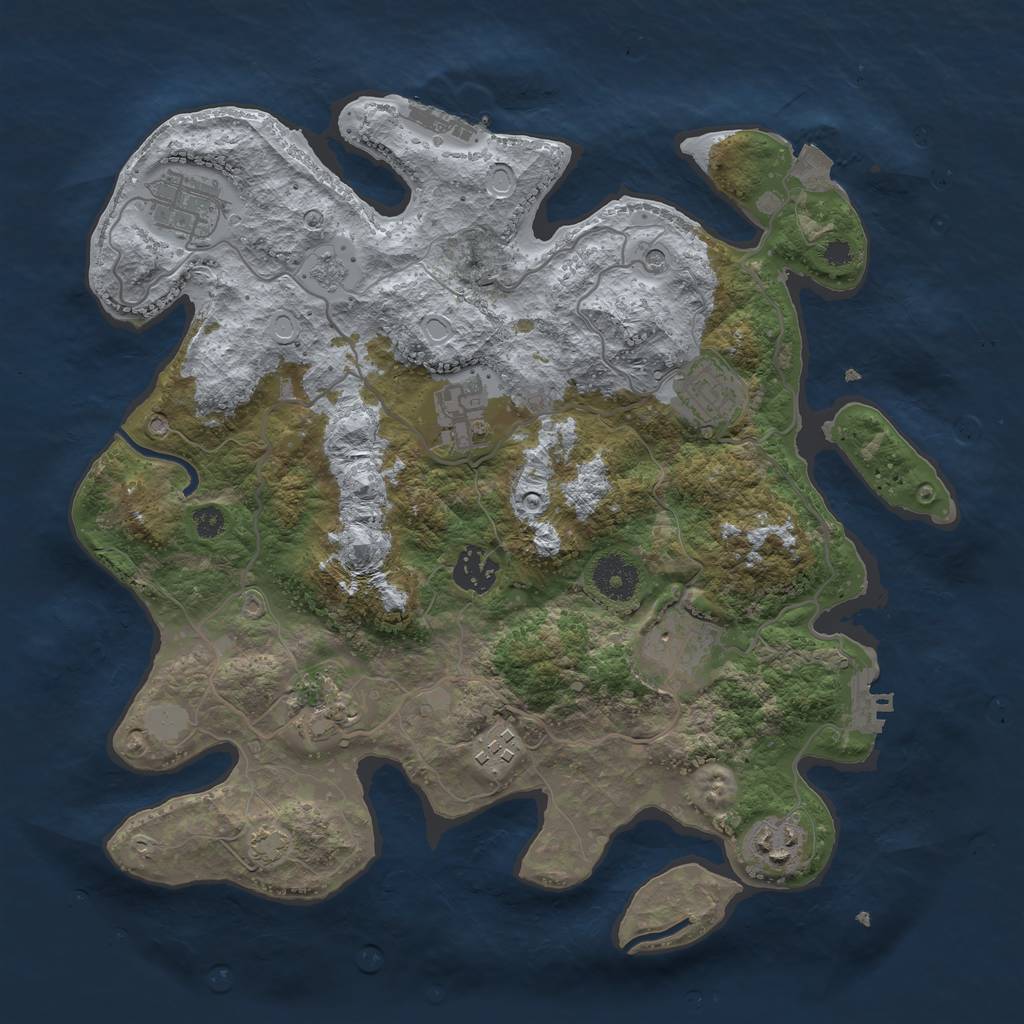Rust Map: Procedural Map, Size: 3400, Seed: 69519806, 16 Monuments