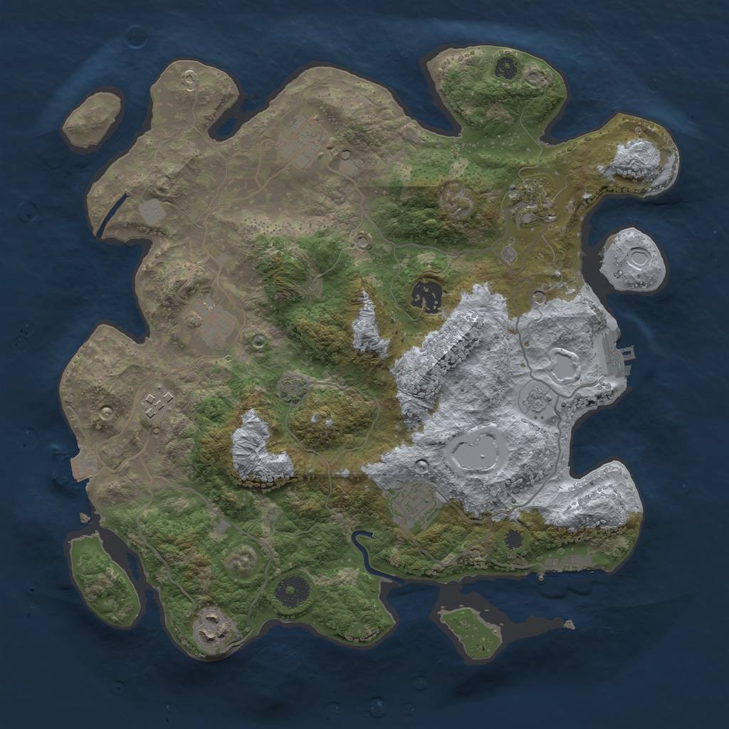 Rust Map: Procedural Map, Size: 3400, Seed: 45780372, 15 Monuments