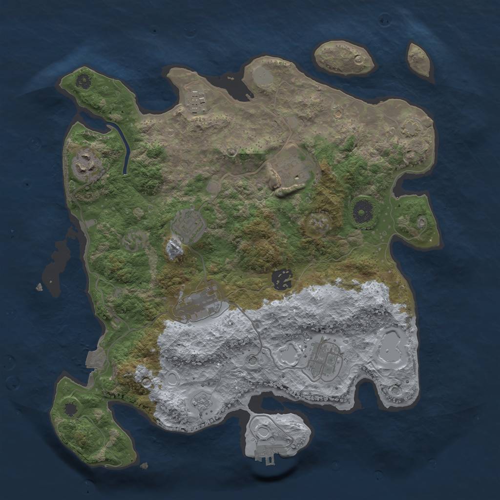 Rust Map: Procedural Map, Size: 3400, Seed: 14309030, 14 Monuments
