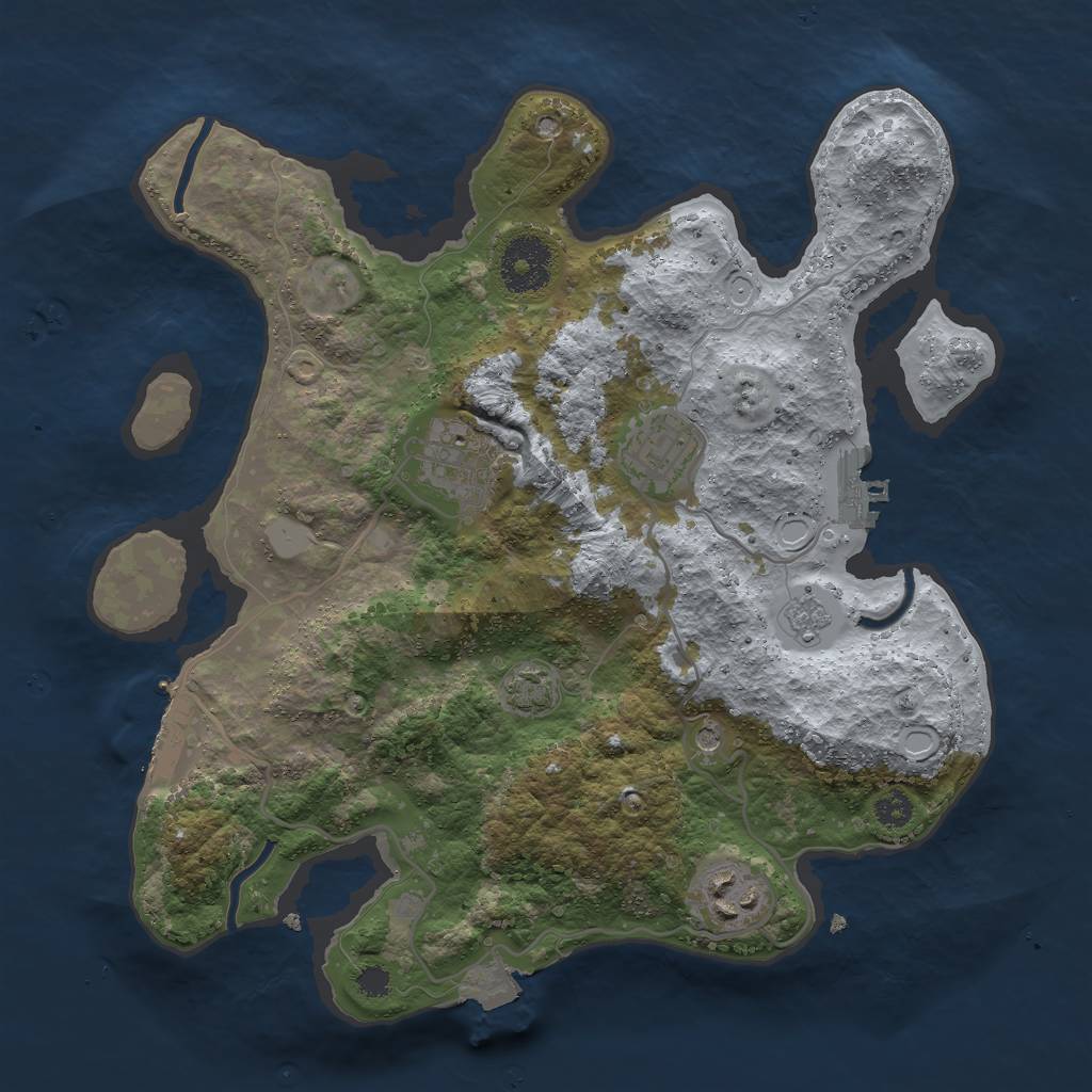 Rust Map: Procedural Map, Size: 3000, Seed: 84765, 11 Monuments