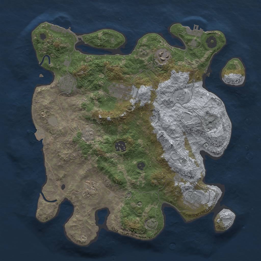 Rust Map: Procedural Map, Size: 3400, Seed: 97635278, 15 Monuments